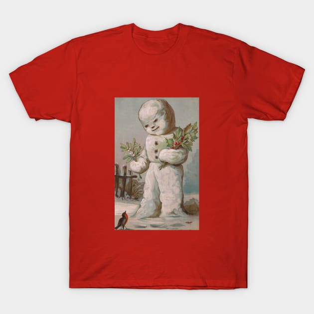 Creepy Snowboy Feeds Poison Berries to a Bird T-Shirt by Star Scrunch